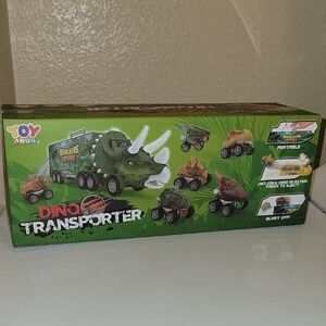 Dino Transporter with Green and Brown Dinosaur Cars